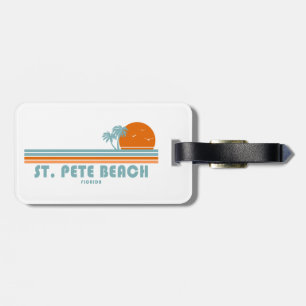 Etiqueta De Bagagem Rua. Pete Beach Florida Sun Palm Trees