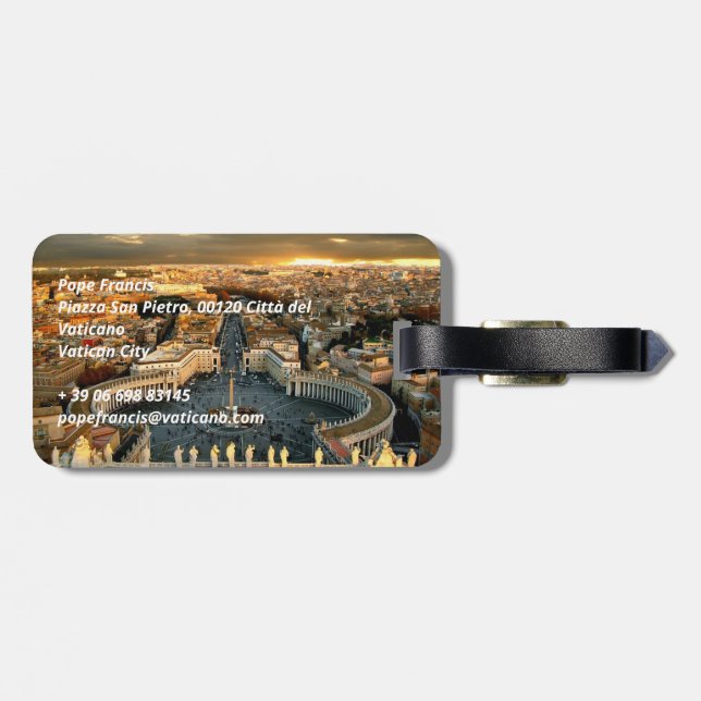 Etiqueta De Bagagem Rua Peters Square Vaticano (Traseira Horizontal)