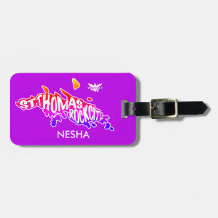 Etiqueta De Bagagem Rua Thomas "Rock City" Ilhas Virgens Americanas