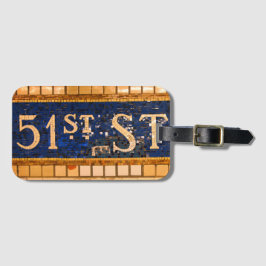 Etiqueta De Bagagem Rua Vintage 51rua, Manhattan, Praça NYC