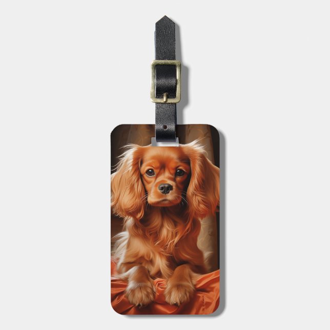Etiqueta De Bagagem Ruby Cavalier King Charles Spaniel (Frente Vertical)