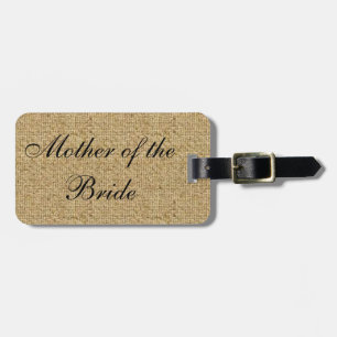 Etiqueta De Bagagem Rustic Burlap Madre da Bússola da Bagagem