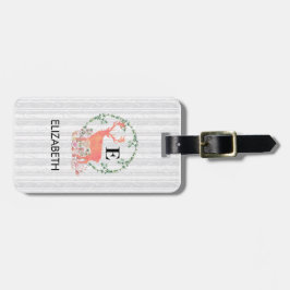Etiqueta De Bagagem Rustic Reindeer Boho Watercolor Personalizado