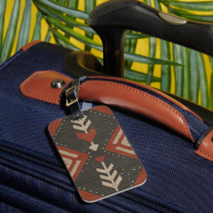 Etiqueta de Bagagem Rústica Boho com Impressão Ter