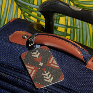 Etiqueta de Bagagem Rústica Boho com Impressão Ter