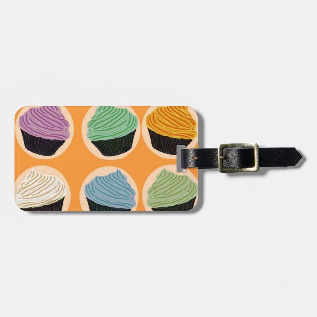 Etiqueta De Bagagem Sabores de Cupcake (Frente Horizontal)