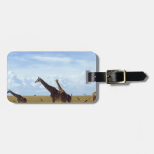 Etiqueta De Bagagem Safari Girafas Africano