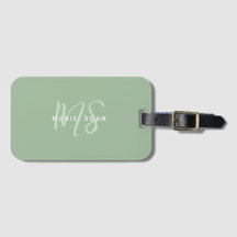 Sage Green Minimalista Simples Dois Monogramas