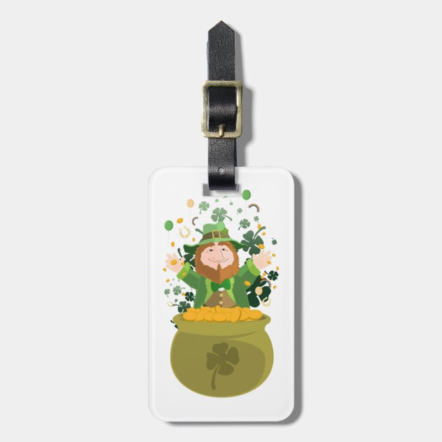Etiqueta De Bagagem Saint Patrick's Leprechaun (Frente Vertical)