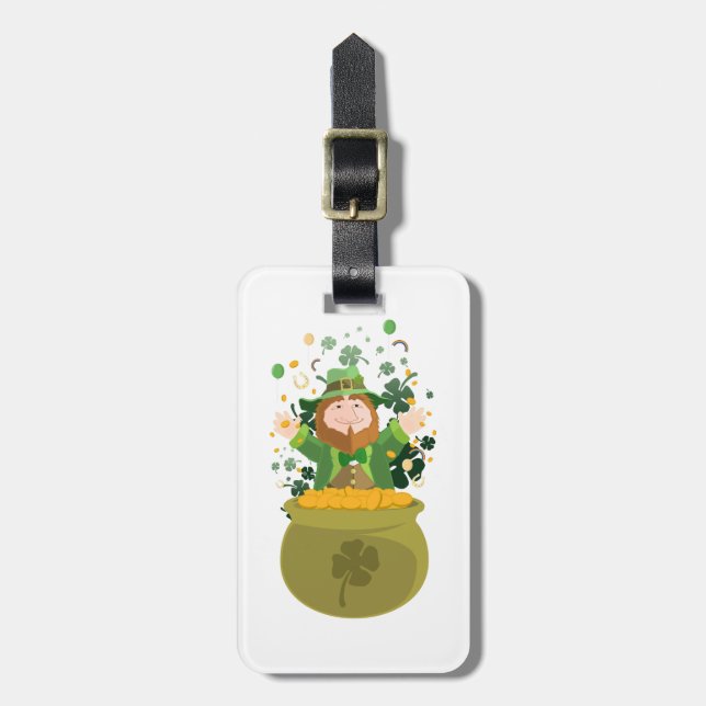 Etiqueta De Bagagem Saint Patrick's Leprechaun (Frente Vertical)