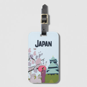 Etiqueta De Bagagem Sakura Geisha Quimono Japão Japão