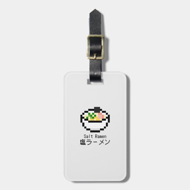 Etiqueta De Bagagem Salt Ramen Retro Pixel Art (Frente Vertical)