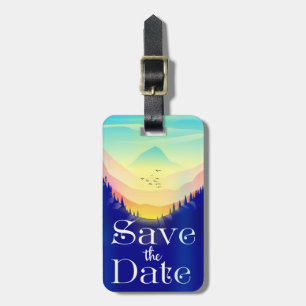 Etiqueta De Bagagem Salve As Montanhas Místicas De Vintage De Data.