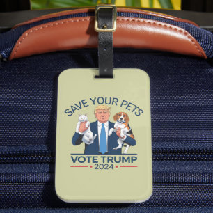 Etiqueta De Bagagem Salve o seu voto de Pets para a citação eleitoral