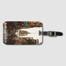 Etiqueta De Bagagem San Antonio Texas Vintage City Viagem Watercolor