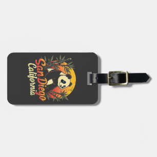 Etiqueta De Bagagem San Diego California Retro Sunset Vintage Panda