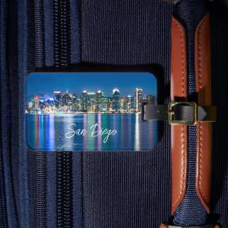 Etiqueta De Bagagem San Diego Skyline Night