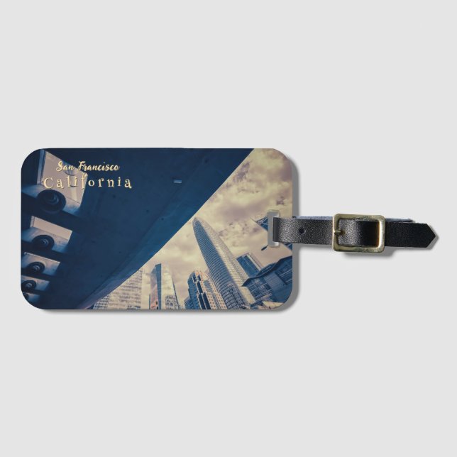 Etiqueta De Bagagem San Francisco Downtown Skyline (Frente Horizontal)
