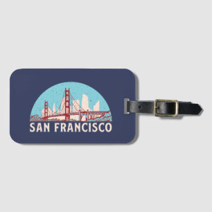 Etiqueta De Bagagem San Francisco Retro City Skyline Vintage Cityscape