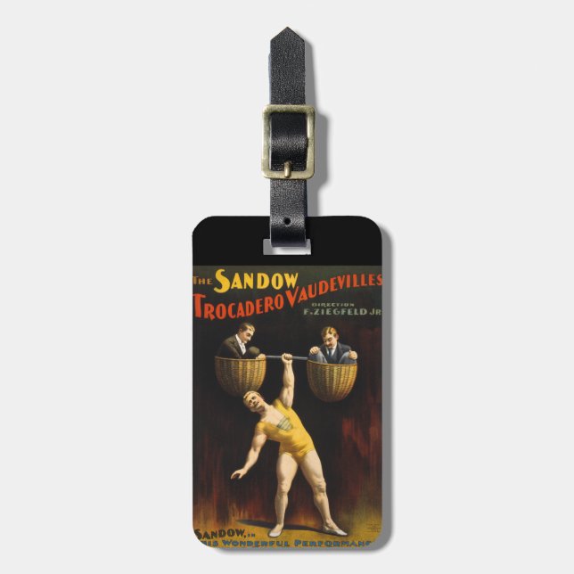 Etiqueta De Bagagem Sandow Eugen Sandow Vaudeville Weightlifter (Frente Vertical)