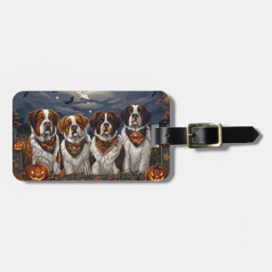 Etiqueta De Bagagem Santo Bernard Halloween Spooky