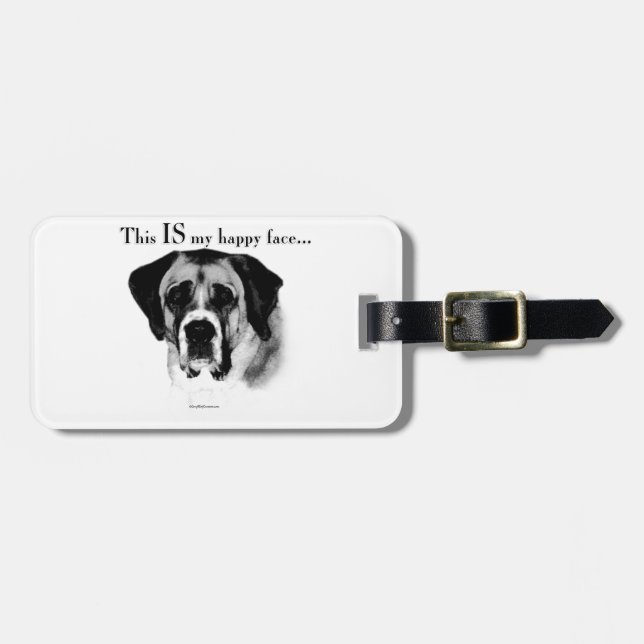 Etiqueta De Bagagem Santo Bernard Happy Face (Frente Horizontal)