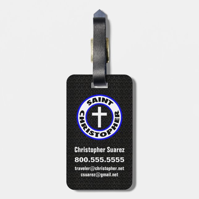 Etiqueta De Bagagem Santo Christopher (Traseira Vertical)