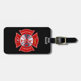 Etiqueta De Bagagem Sapador-bombeiro profissional (adicione sua