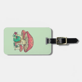 Etiqueta De Bagagem Sapo Cottage Core Knitting em Cogumelo