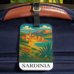 Etiqueta De Bagagem Sardenha Itália Arte de Viagem Vintage