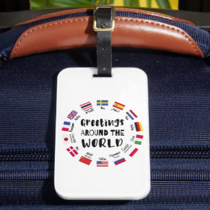 Etiqueta De Bagagem Saudações ao redor do mundo, Olá em todos os idiom
