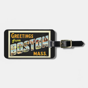 Etiqueta De Bagagem Saudações de Boston, Massachusetts.