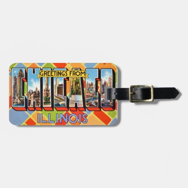 Etiqueta De Bagagem Saudações de Chicago (Frente Horizontal)