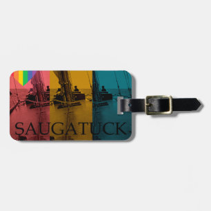 Etiqueta De Bagagem Saugatuck Michigan - Navegação Rainbow Vintage