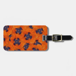 Etiqueta De Bagagem Scarlet Orange Poppy Sem Costura