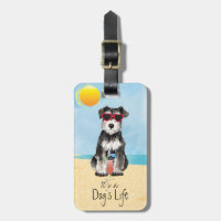 Etiqueta de Bagagem Schnauzer de Miniatura de Verã