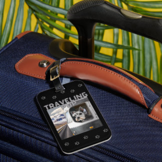 Etiqueta De Bagagem Schnauzer Viajante Pup Tag Preto de Bagagem