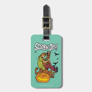 Etiqueta De Bagagem Scooby-Doo e susto desgrenhado do Dia das Bruxas
