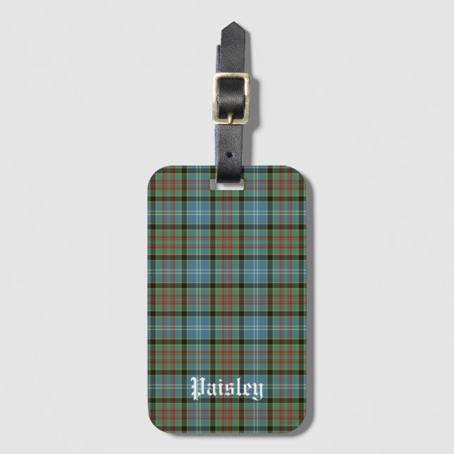 Etiqueta De Bagagem Scotland Paisley District Tartan Personalizado (Frente Vertical)