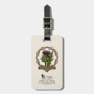 Etiqueta De Bagagem Scotland Scottish Thistle Celtic Know Provverb