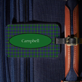 Etiqueta De Bagagem Scottish Campbell Family Tartan Personalizado