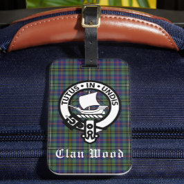Etiqueta De Bagagem Scottish Clan Wood Crest & Tartan