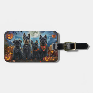 Etiqueta De Bagagem Scottish Terrier Halloween Spooky