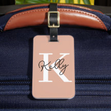 Script de Monograma Rosa Blush Moderno