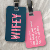 Script do Monograma Cor-de-Rosa Azul Wifey