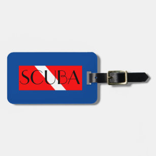 ETIQUETA DE BAGAGEM SCUBA LUGAGAGE TAG DIVULGANDO PAVILHÃO VERMELHO /