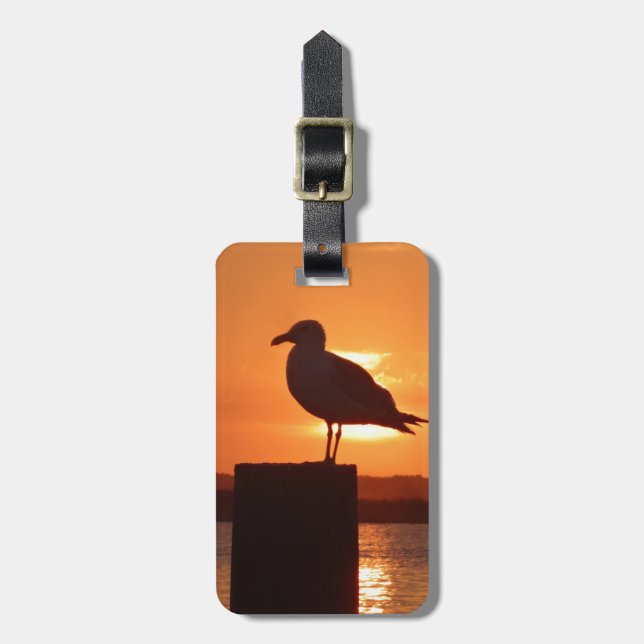 Etiqueta De Bagagem Seagull Sunset (Frente Vertical)