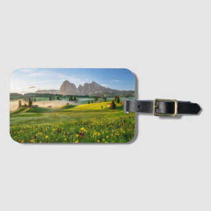 Etiqueta De Bagagem Seiser Alm, cumes da dolomite, Italia