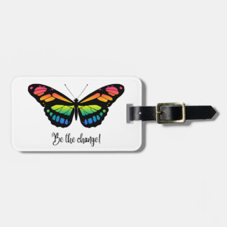 Etiqueta De Bagagem Seja a mudança - design de borboleta