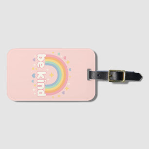 Etiqueta De Bagagem Seja Gentil – Positividade Arco-Íris Pastel